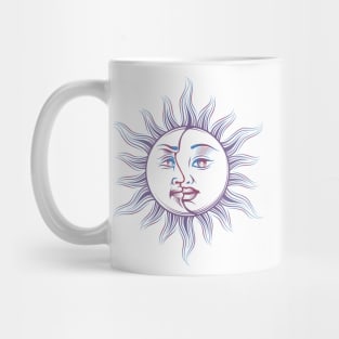 Hand Drawn Sun and Moon Occult Symbol Mug